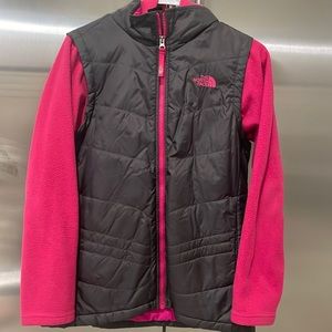 Womens north face jacket with fleece sleeves